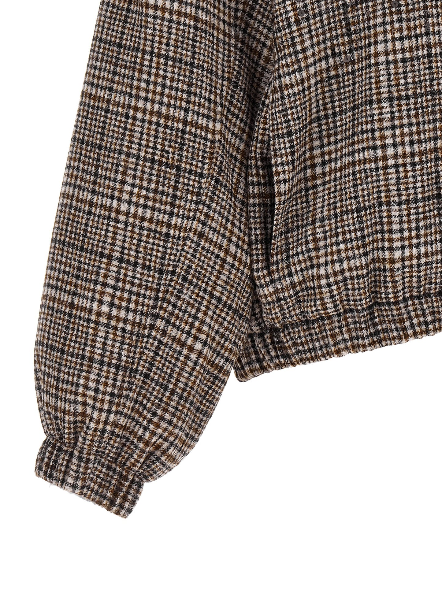 Bomber Jacket by Brunello Cucinelli for women in polyamide leather alpaca wool & sequins brown & patterned features a dramatic silhouette, showcasing a sophisticated and distinctive pockets for a dramatic aesthetic.