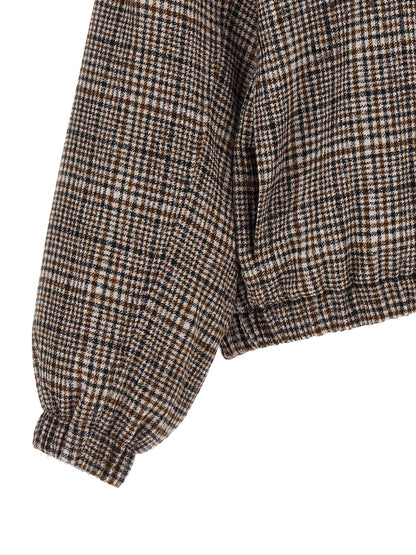 Bomber Jacket by Brunello Cucinelli for women in polyamide leather alpaca wool & sequins brown & patterned features a dramatic silhouette, showcasing a sophisticated and distinctive pockets for a dramatic aesthetic.