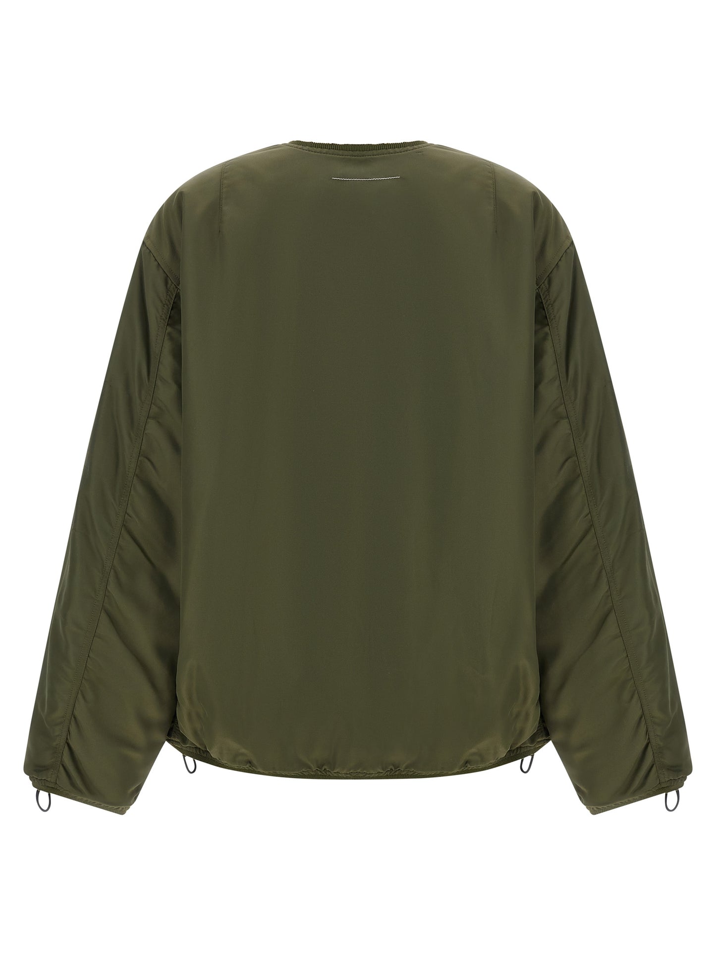 Bomber Jacket by MM6 Maison Margiela for women in polyamide bicolour, green, olive, orange, white & signature features a city-ready silhouette, detailed with and a city-ready .