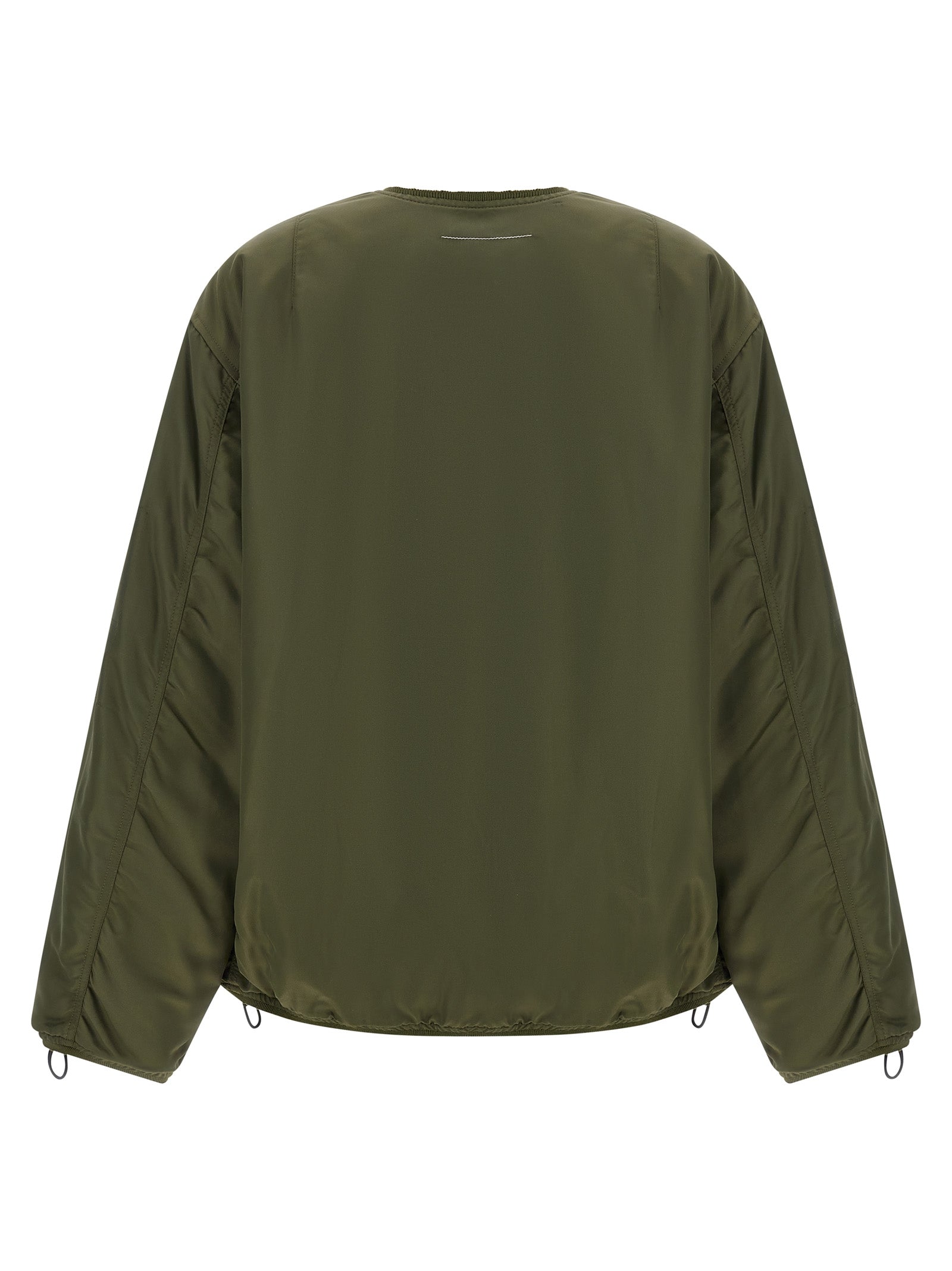 Bomber Jacket by MM6 Maison Margiela for women in polyamide bicolour, green, olive, orange, white & signature features a city-ready silhouette, detailed with and a city-ready .