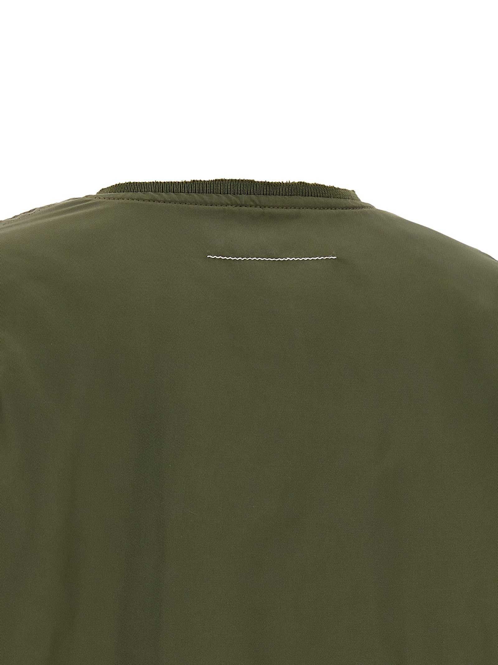 Bomber Jacket by MM6 Maison Margiela for women in polyamide bicolour, green, olive, orange, white & signature features an contemporary silhouette, showcasing a sophisticated and contemporary for a truly refined look.