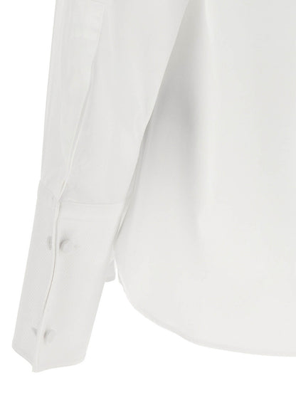 Blouse by Tom Ford for women in cotton white features an architectural silhouette with a refined and elegant for a architectural look.