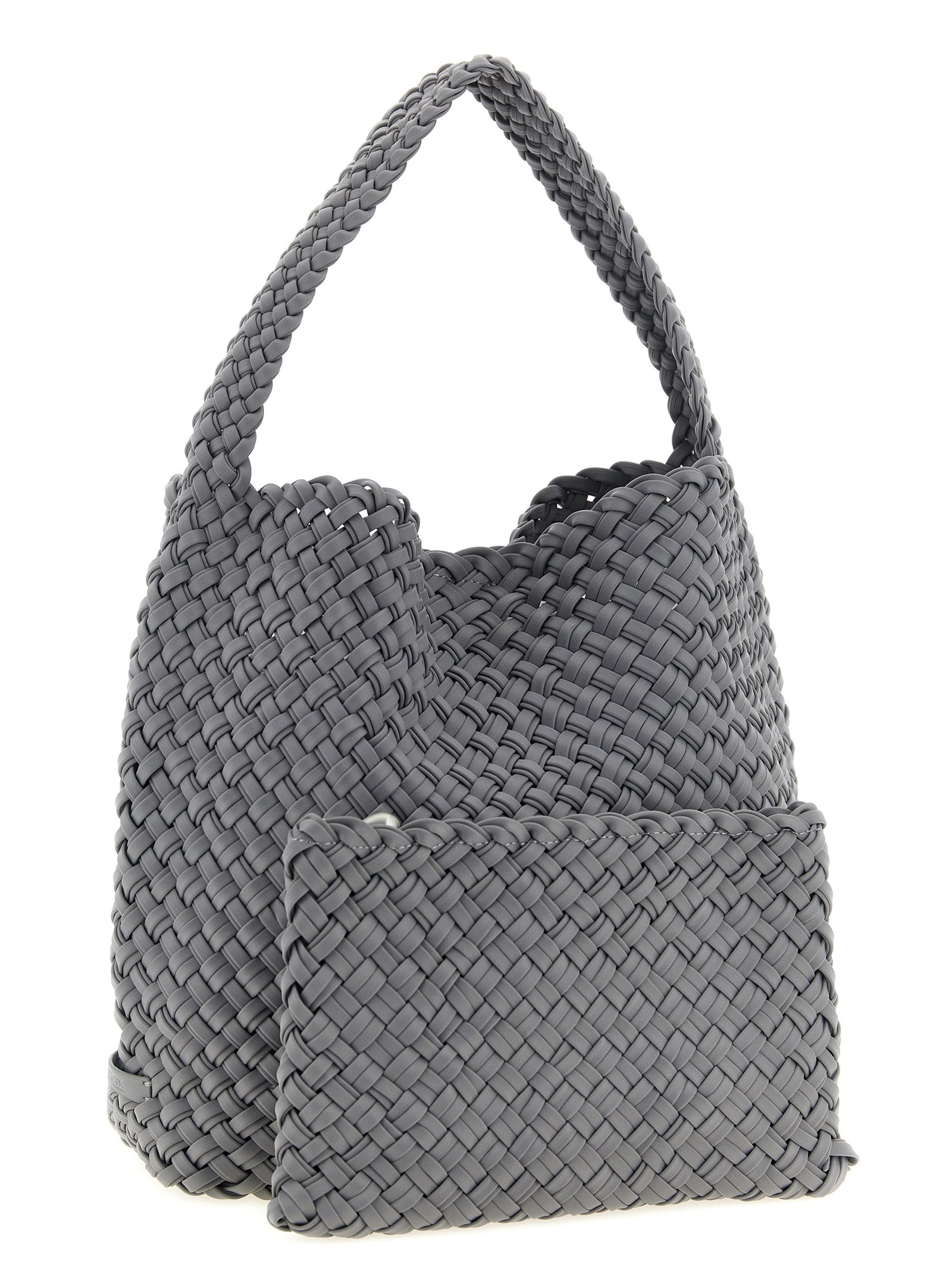 Evening Frame Clutch Shoulder Bag by NAGHEDI for women in nylon & neoprene gray, navy & signature features a effortless chic silhouette with a secure magnetic, ample , and versatile shoulder-strap & handle for a effortless chic finish.