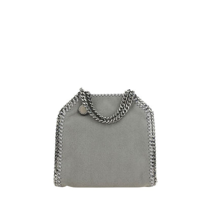 Handbag by Stella McCartney for women in faux leather gray & signature features a refined silhouette, showcasing a secure snap & button, organized single-compartment, and versatile handle for a refined finish.