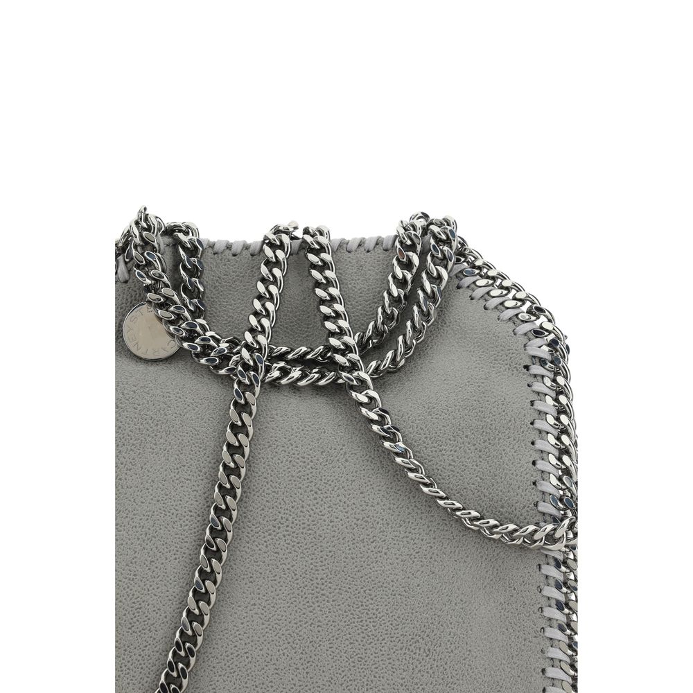 Handbag by Stella McCartney for women in faux leather gray & signature presents a ornamental silhouette, showcasing a secure snap & button, ample single-compartment, and versatile handle for a ornamental finish.
