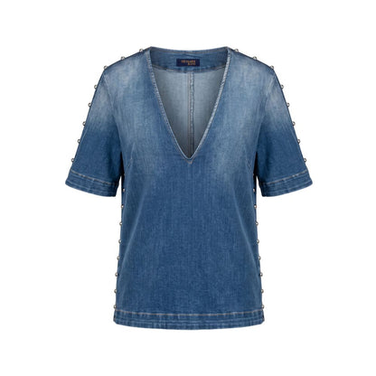 Trussardi Jeans Blue Cotton Women Shirt