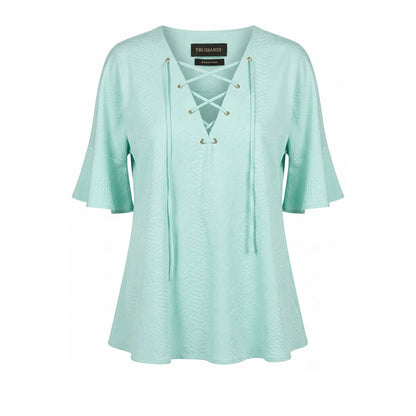 Trussardi Light Blue Cotton Women Shirt