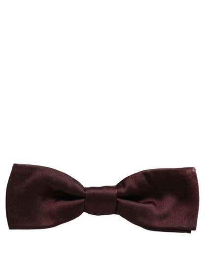 Dolce & Gabbana Men Brown 100% Silk Adjustable Neck Papillon Bow Tie