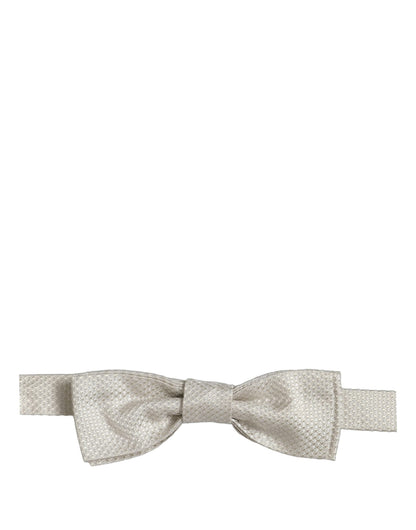 Dolce & Gabbana Men White 100% Silk Adjustable Neck Papillon Bow Tie