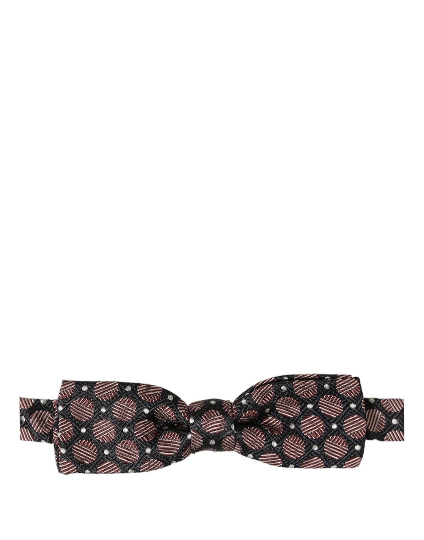 Dolce & Gabbana Multicolor Geometric Silk Adjustable Neck Papillon Bow Tie
