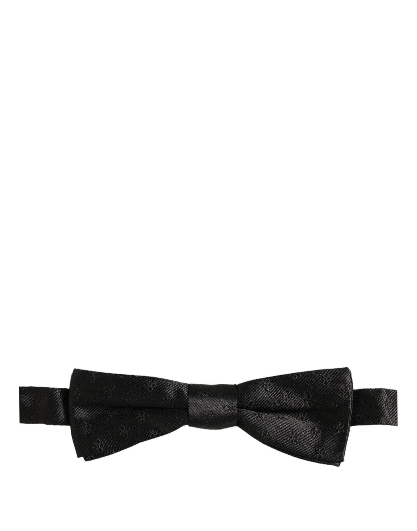 Dolce & Gabbana Men Black Floral Silk Adjustable Neck Papillon Bow Tie