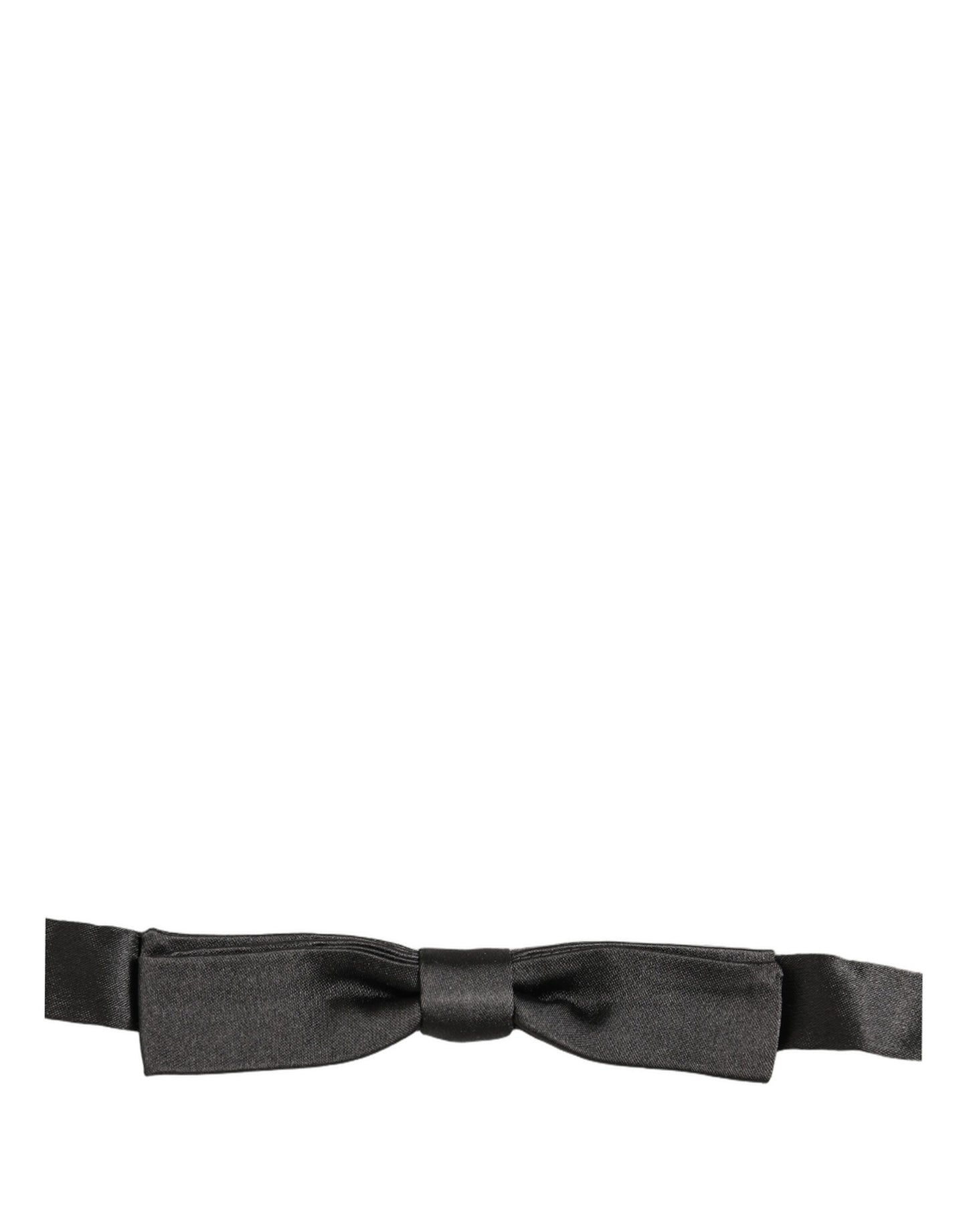 Dolce & Gabbana Men Black 100% Silk Adjustable Neck Papillon Bow Tie