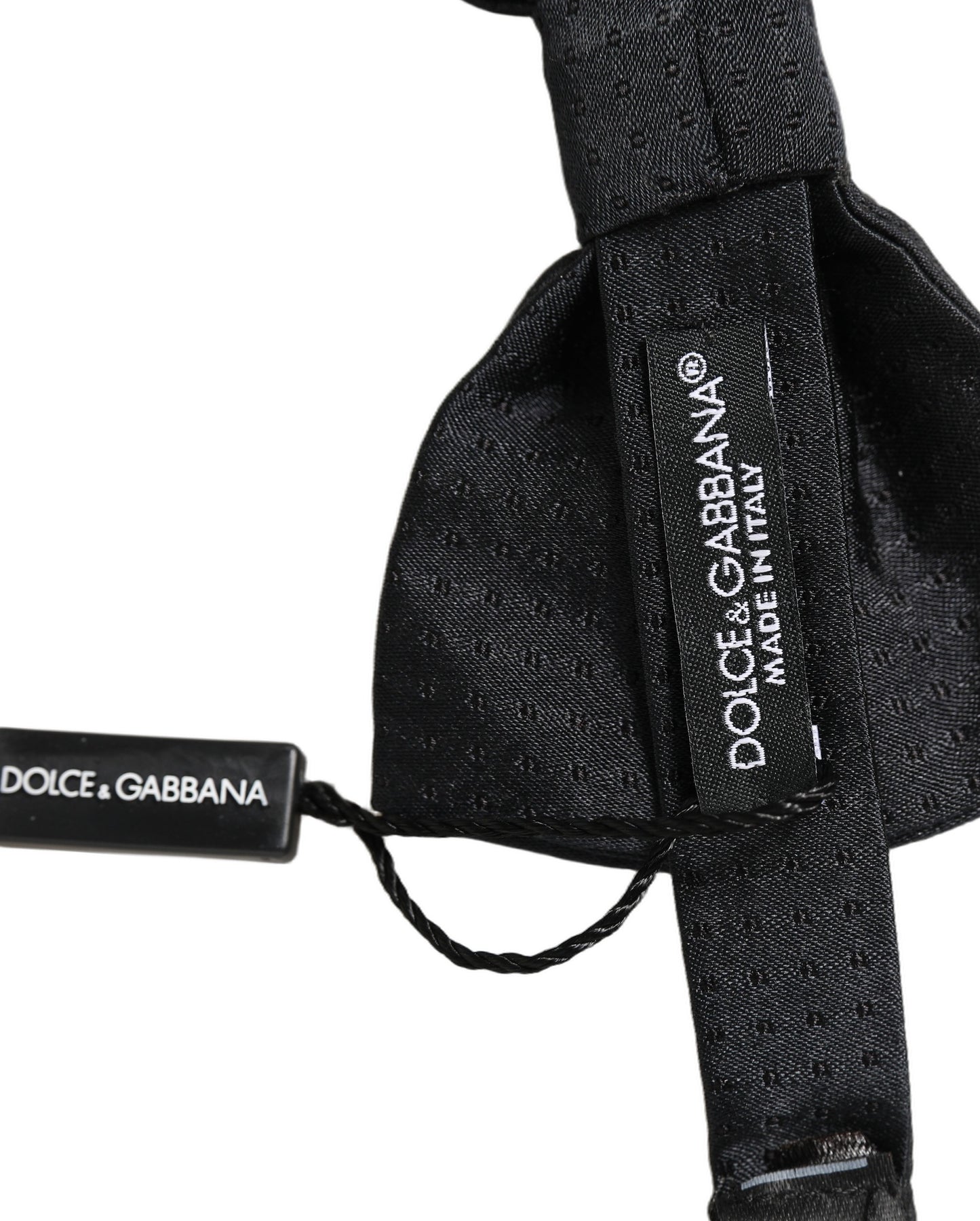 Dolce & Gabbana Men Black 100% Silk Adjustable Neck Papillon Bow Tie
