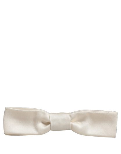 Dolce & Gabbana Men White 100% Silk Adjustable Neck Papillon Bow Tie