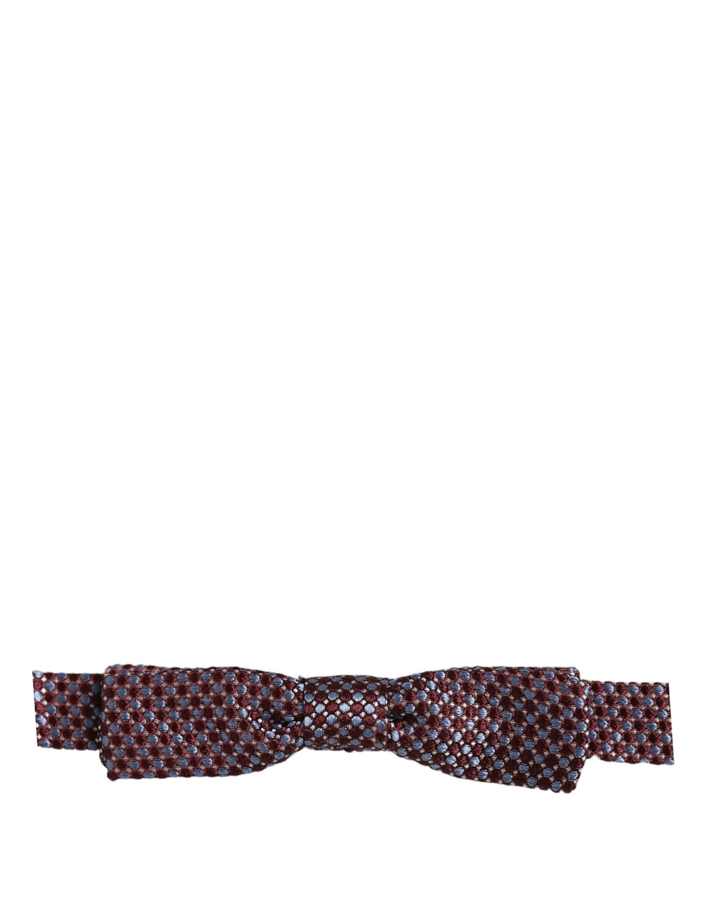 Dolce & Gabbana Blue Burgundy Woven Adjustable Neck Papillon Bow Tie