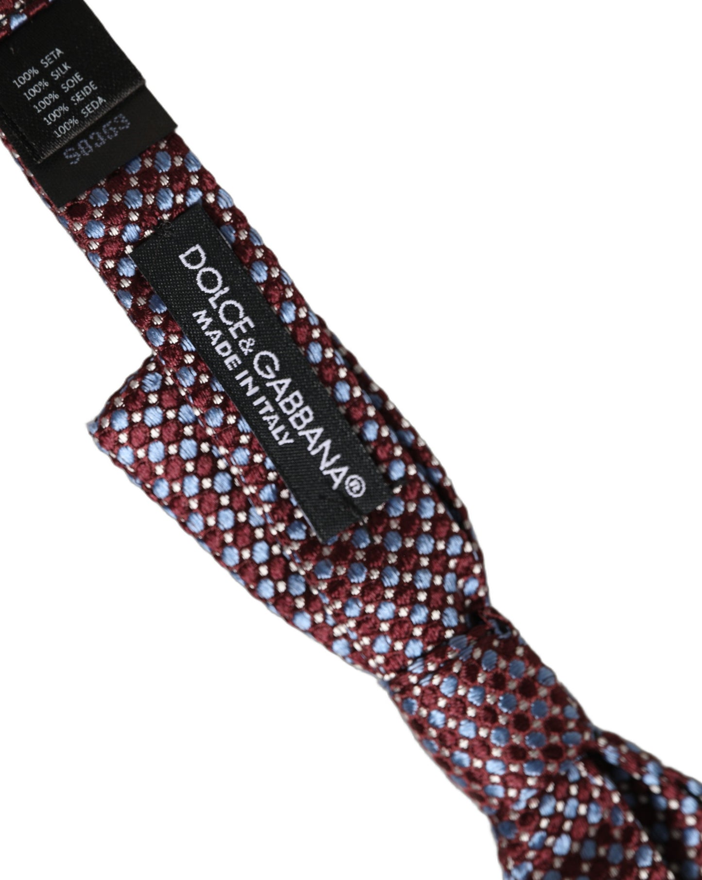 Dolce & Gabbana Blue Burgundy Woven Adjustable Neck Papillon Bow Tie