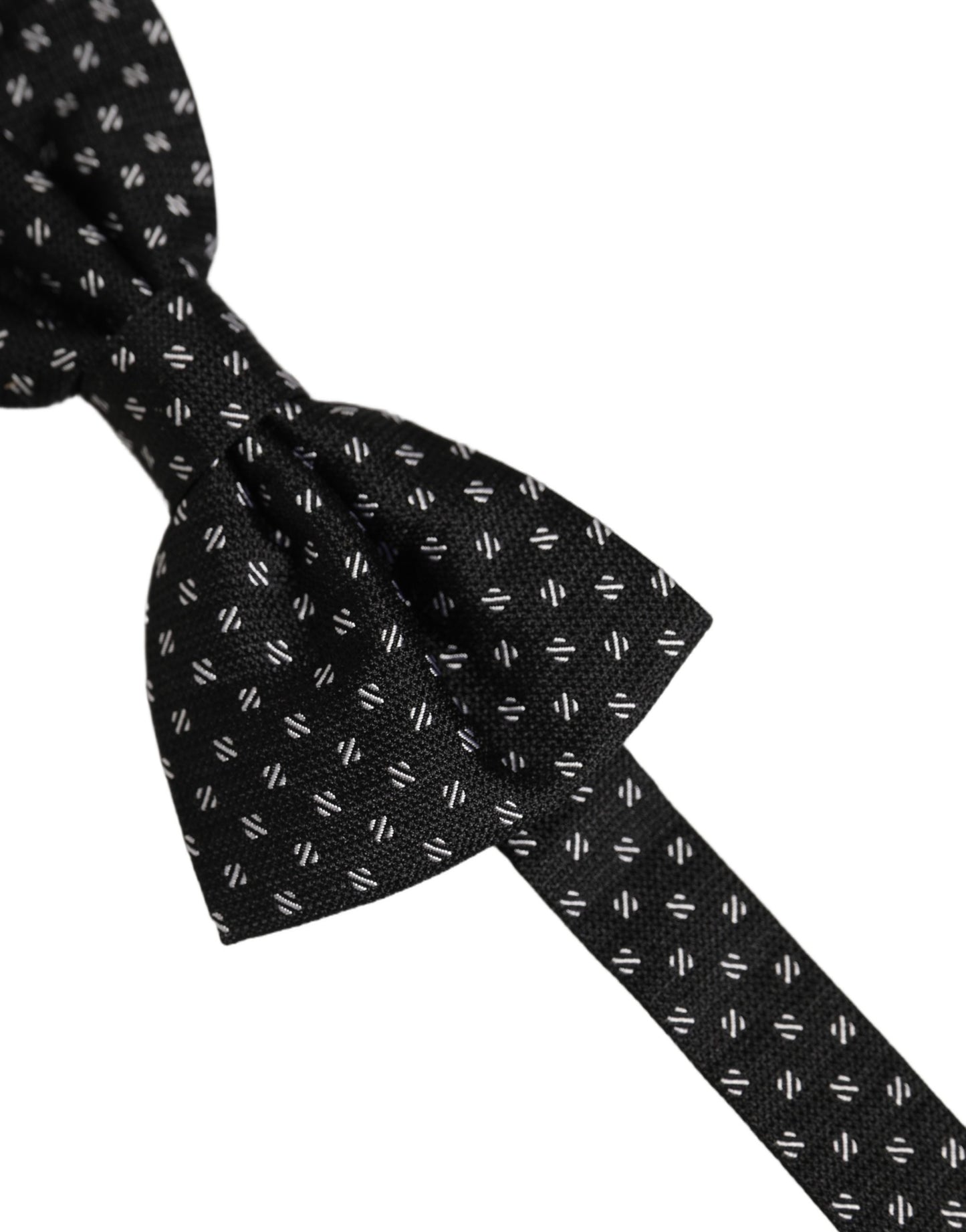 Dolce & Gabbana Men Black Patterned Adjustable Neck Papillon Bow Tie