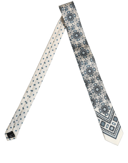 Dolce & Gabbana Silk Necktie - Blue White