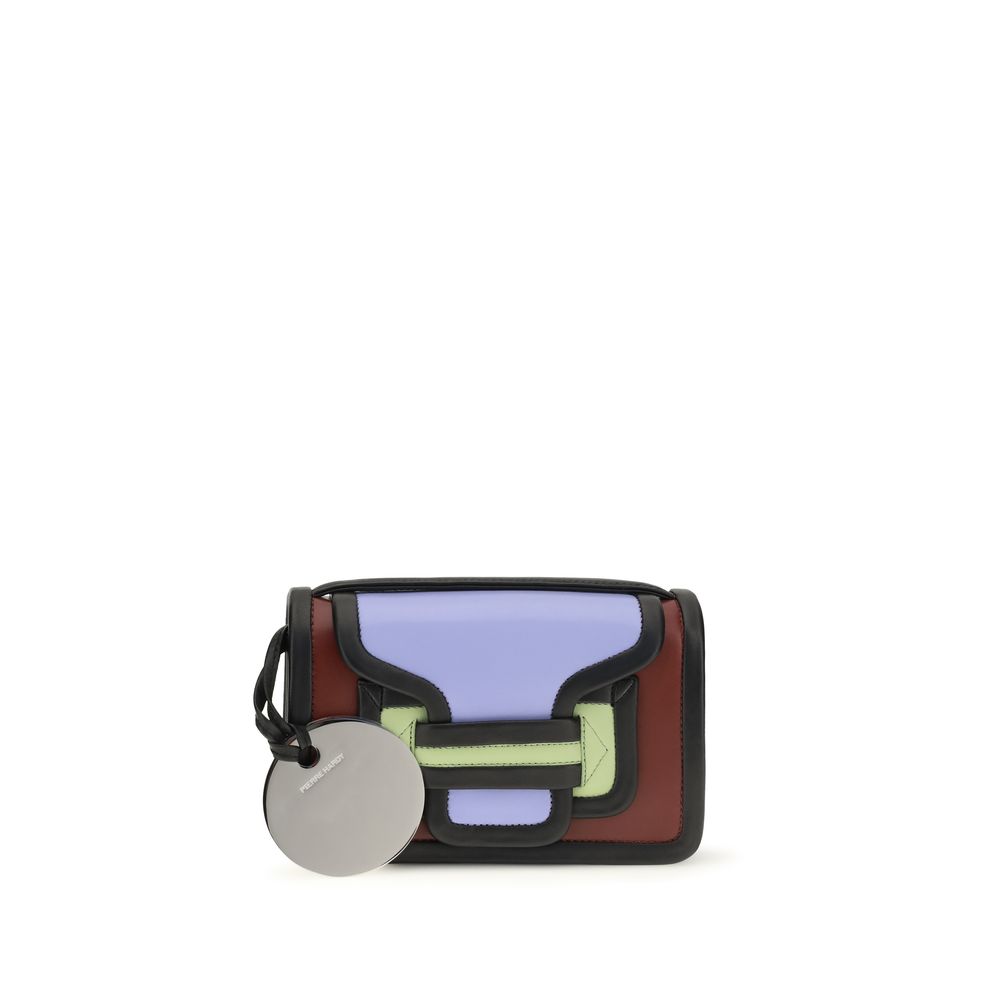 Large Shoulder Flap Bag by Pierre Hardy for women in bos taurus calf leather multicolor features a enviable silhouette, showcasing a secure flap, magnetic & button, ample single-compartment, and enviable shoulder-strap, handle & adjustable-strap for a enviable finish.