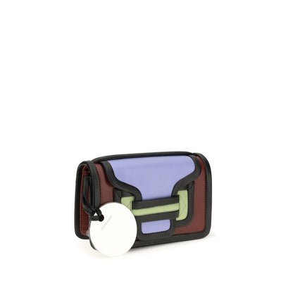 Large Shoulder Flap Bag by Pierre Hardy for women in bos taurus calf leather multicolor features a distinguished silhouette, showcasing a secure flap, magnetic & button and distinguished single-compartment with versatile shoulder-strap, handle & adjustable-strap for a distinguished finish.