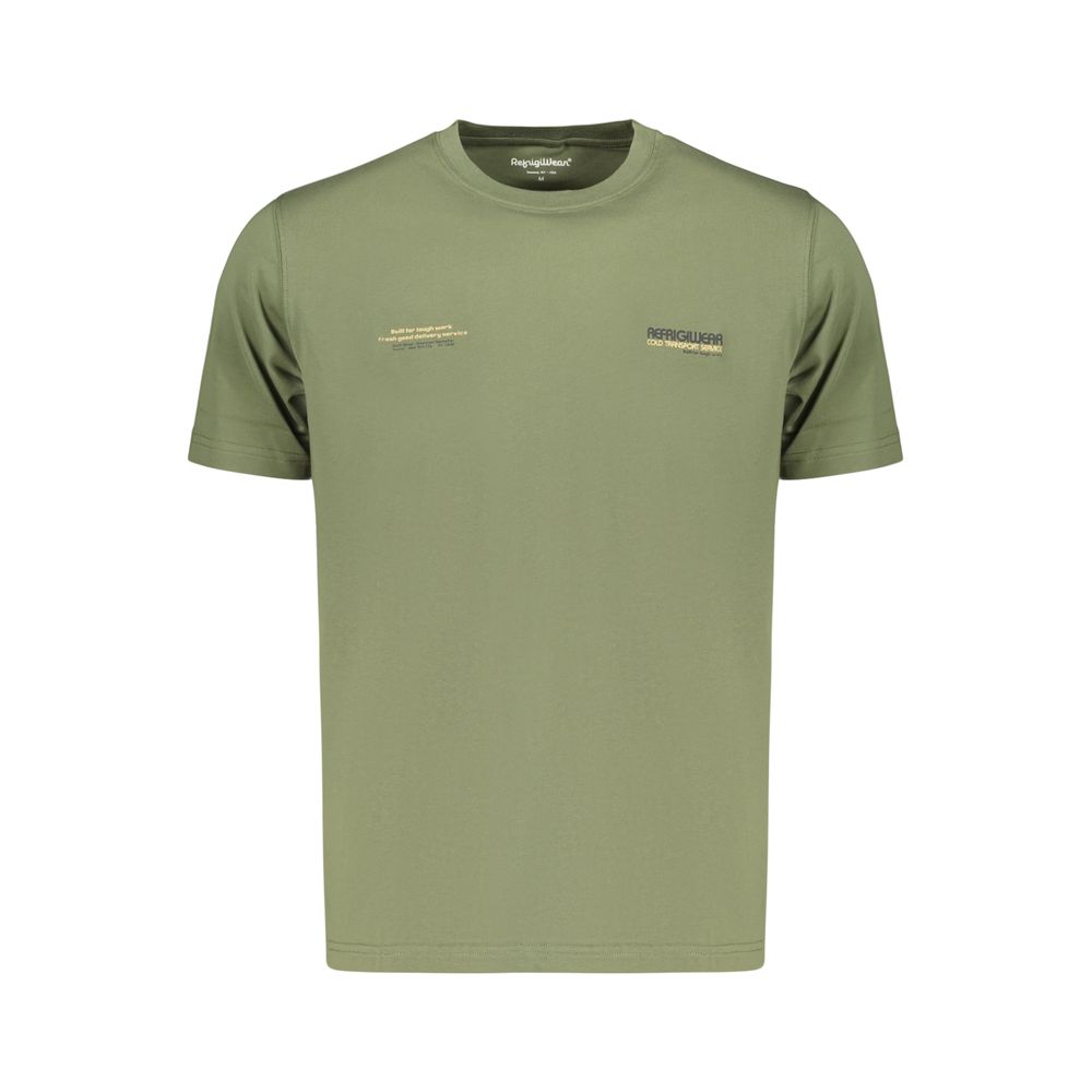 T-Shirt by Refrigiwear for men in cotton green & print features an on trend silhouette, perfectly showcasing a on trend and crew neckline for an elevated aesthetic.