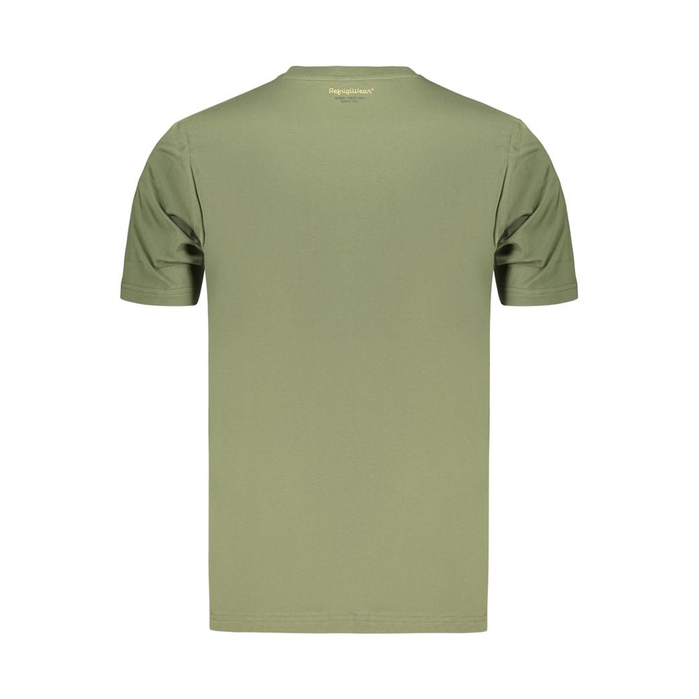 T-Shirt by Refrigiwear for men in cotton green & print features an edgy silhouette, meticulously detailed with a sophisticated and crew neckline for a truly edgy finish.