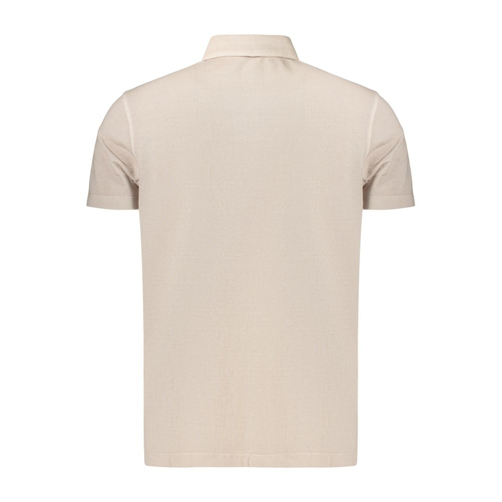 Polo Shirt by Refrigiwear for men in cotton beige showcases a sharp silhouette, detailed with a refined and sharp for a sophisticated finish.