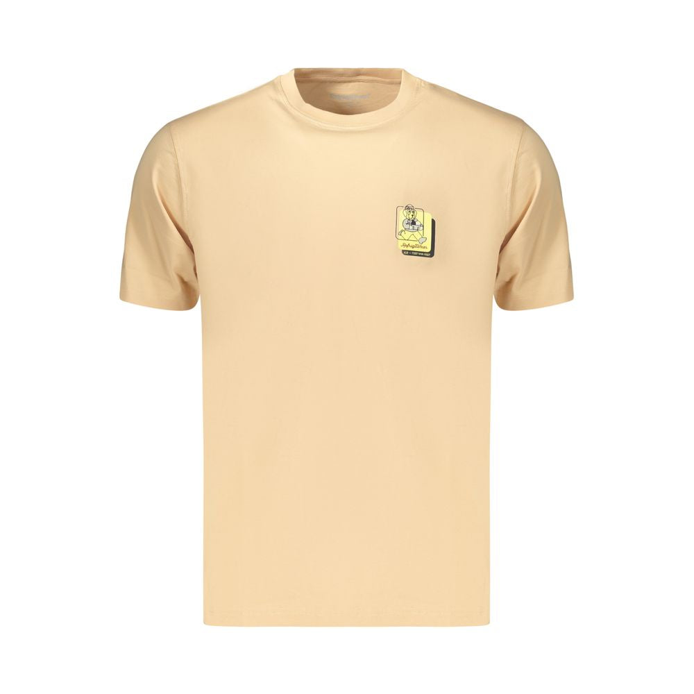 T-Shirt by Refrigiwear for men in cotton beige & print features a plush silhouette, showcasing a sophisticated crew neckline and for a truly plush finish.
