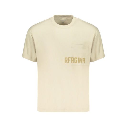 T-Shirt by Refrigiwear for men in cotton beige features an edgy silhouette, meticulously detailed with a sophisticated and crew neckline for a truly edgy finish.