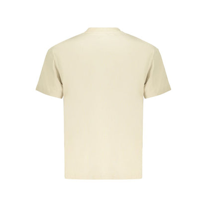 T-Shirt by Refrigiwear for men in cotton beige features an on trend silhouette, perfectly showcasing a on trend and crew neckline for an elevated aesthetic.