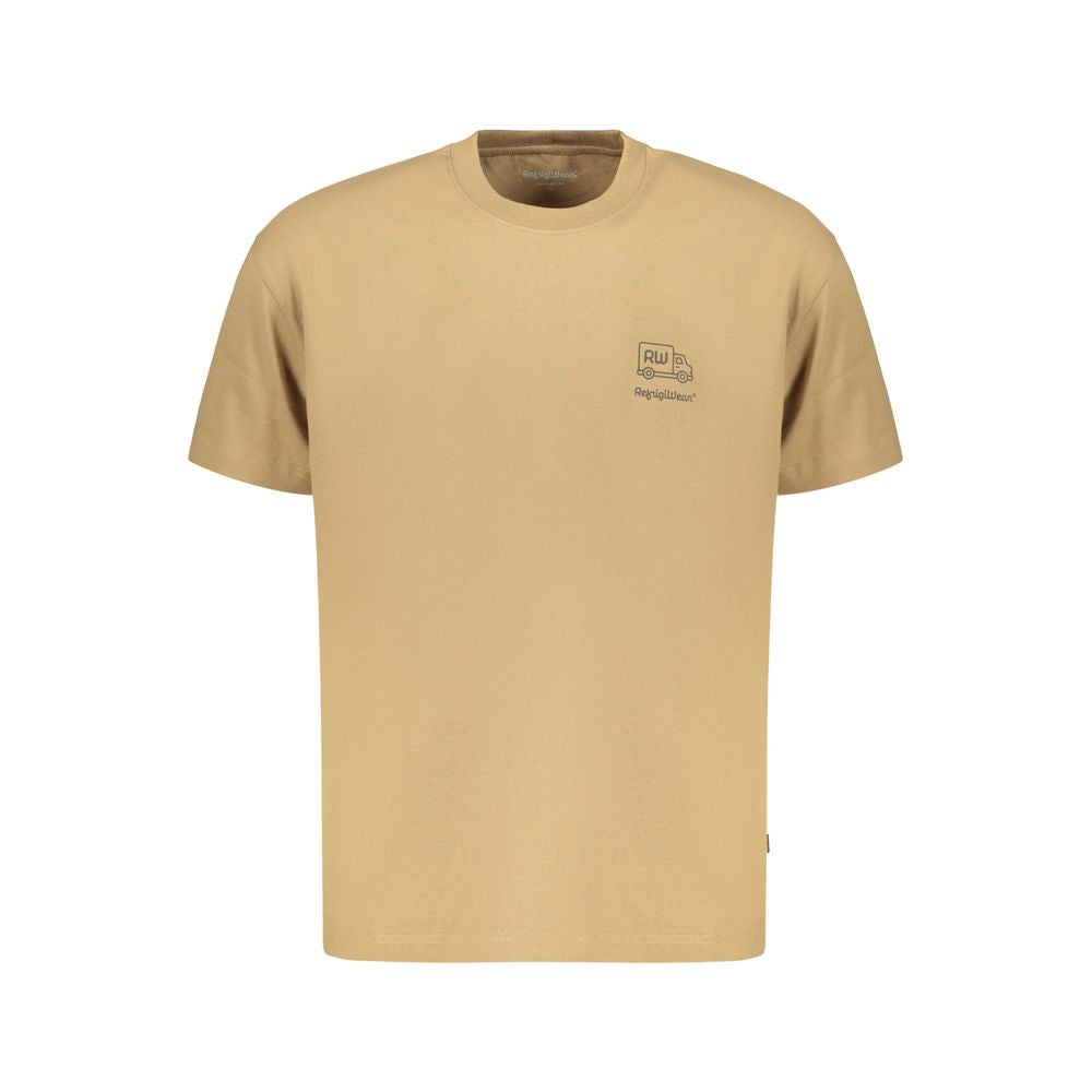 T-Shirt by Refrigiwear for men in cotton brown & print showcases a fashionable silhouette, elegantly detailed with a fashionable and crew neckline for a sophisticated, high-fashion look.