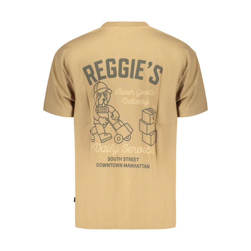 T-Shirt by Refrigiwear for men in cotton brown & print features a plush silhouette, showcasing a sophisticated crew neckline and for a truly plush finish.