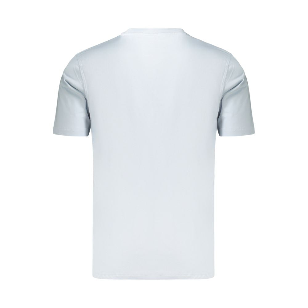 T-Shirt by Refrigiwear for men in cotton light-blue, signature & print showcases a chic silhouette, artfully detailed with a chic crew neckline and for a chic finish.