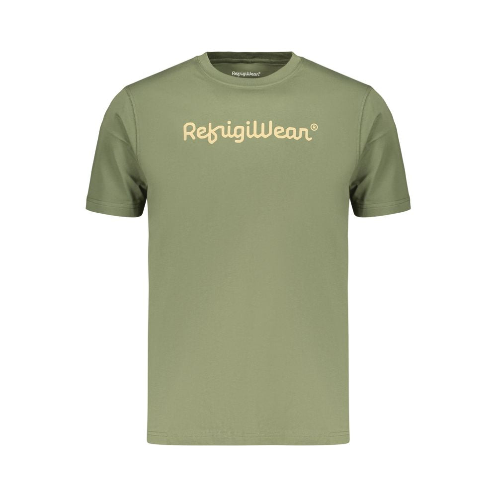 Refrigiwear Men's Crew Neck Cotton T-Shirt - Green Print