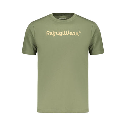 Refrigiwear Men's Crew Neck Cotton T-Shirt - Green Print