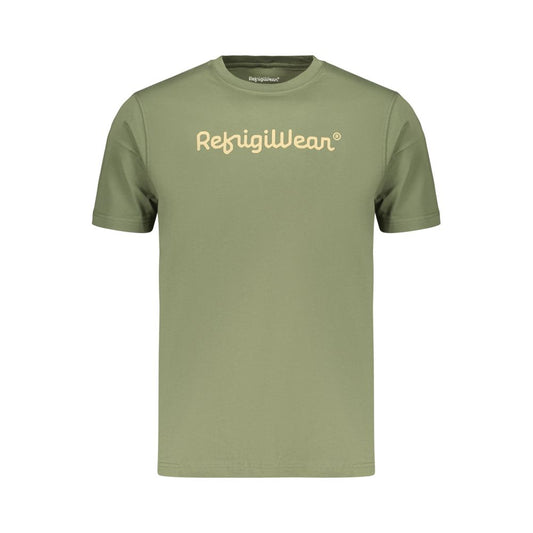 Refrigiwear Men's Crew Neck Cotton T-Shirt - Green Print