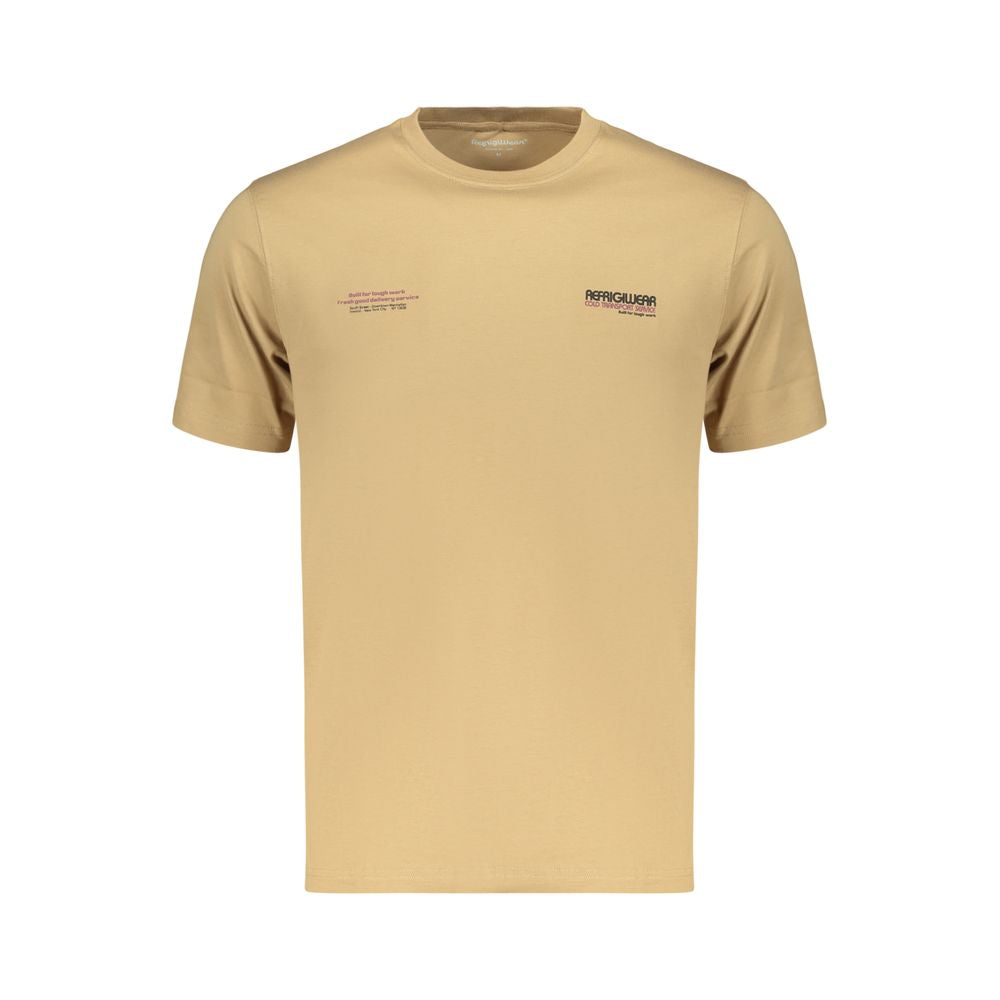 T-Shirt by Refrigiwear for men in cotton brown & print features a plush silhouette, showcasing a sophisticated crew neckline and for a truly plush finish.