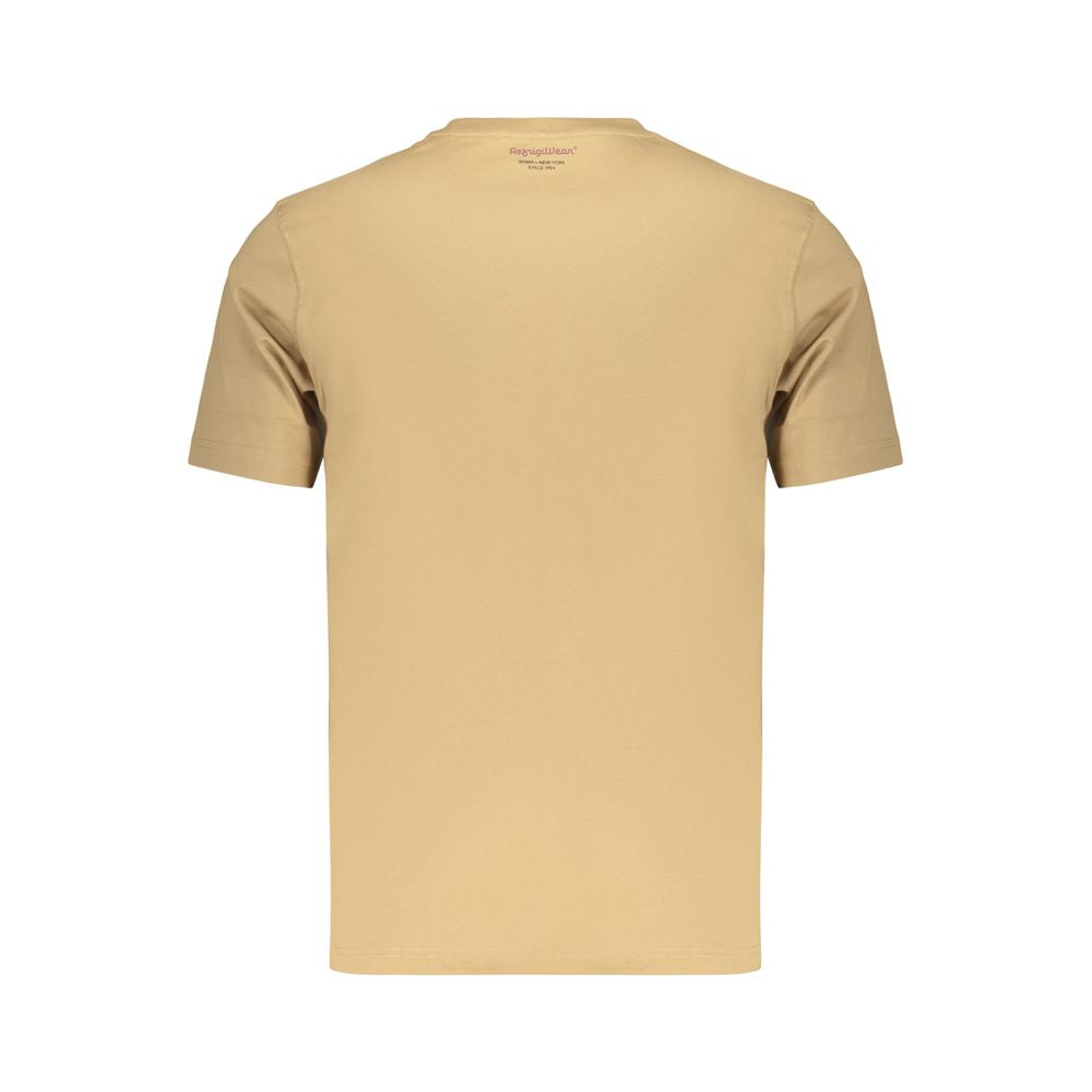 T-Shirt by Refrigiwear for men in cotton brown & print showcases a unassuming silhouette, artfully detailed with a refined crew neckline and unassuming for a sophisticated, contemporary look.