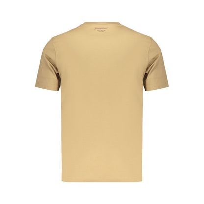 T-Shirt by Refrigiwear for men in cotton brown & print showcases a unassuming silhouette, artfully detailed with a refined crew neckline and unassuming for a sophisticated, contemporary look.