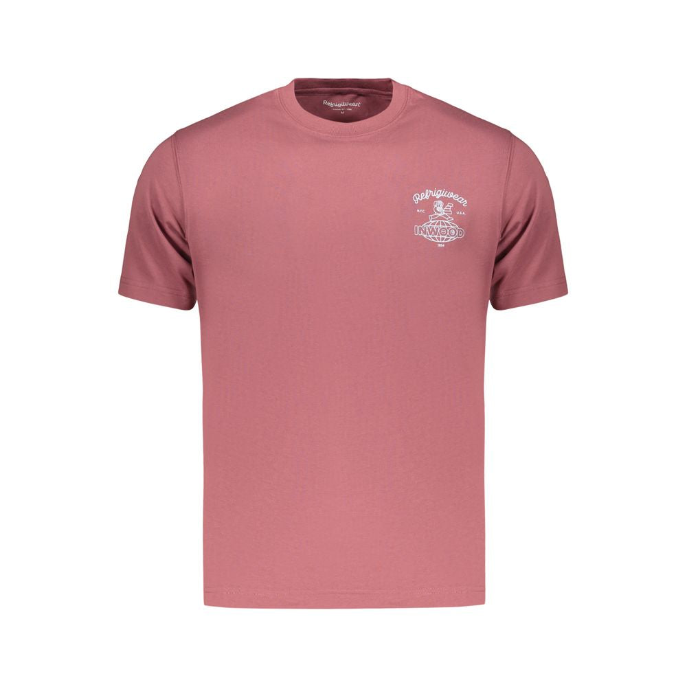 T-Shirt by Refrigiwear for men in cotton red & print showcases a chic silhouette, artfully detailed with a chic crew neckline and for a chic finish.