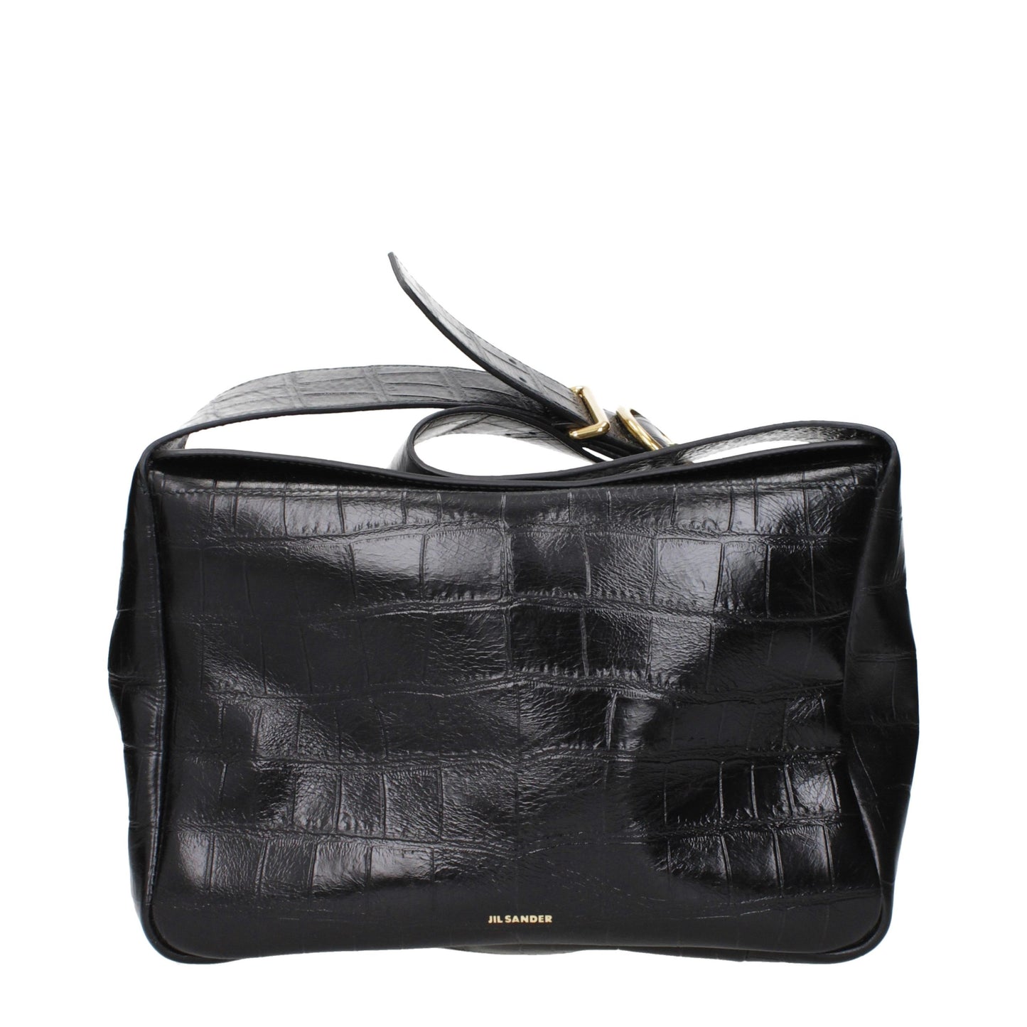 Crossbody Handbag by Jil Sander for women in leather black features a versatile chic silhouette, meticulously detailed with a secure , ample , and versatile crossbody-strap & adjustable-strap.