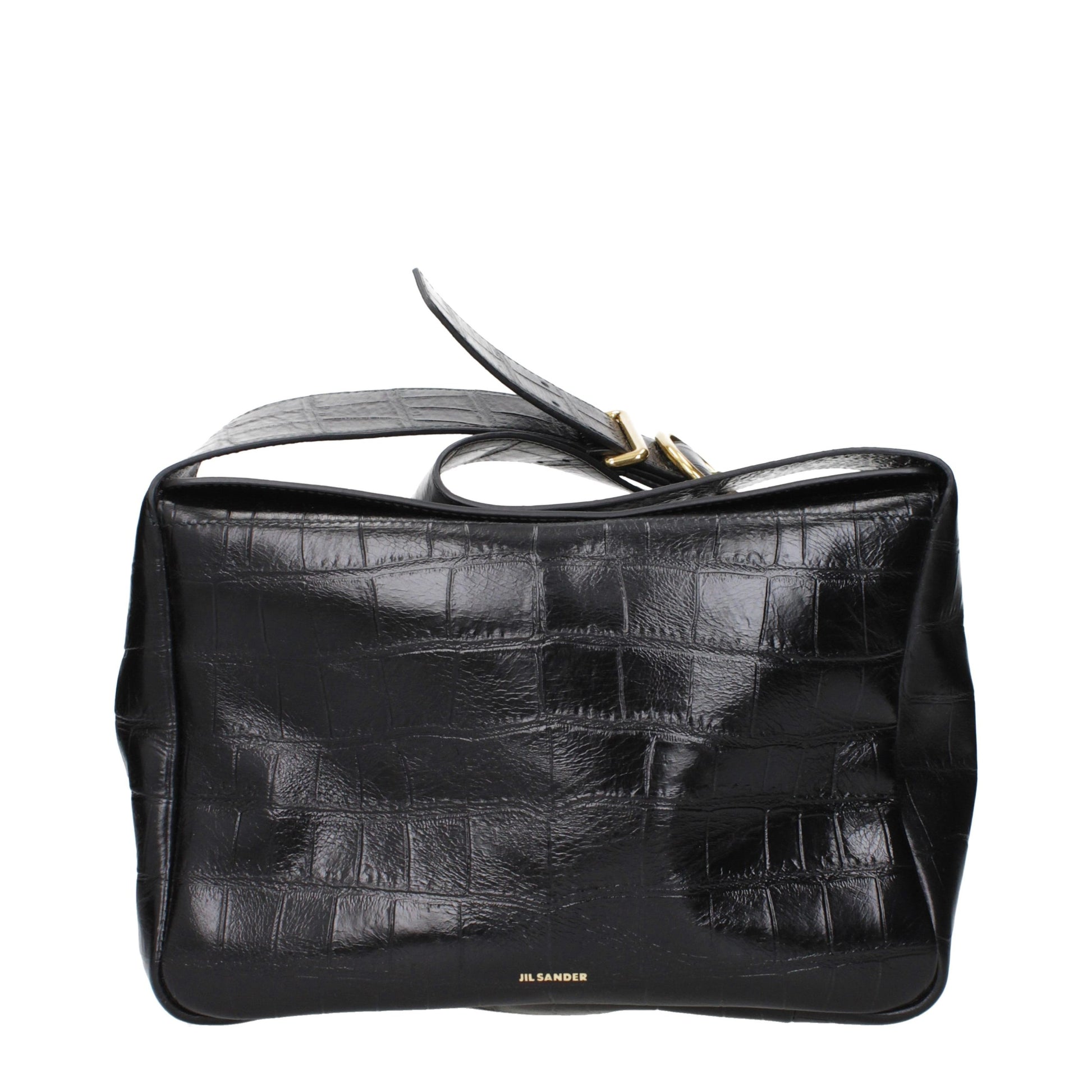 Crossbody Handbag by Jil Sander for women in leather black features a versatile chic silhouette, meticulously detailed with a secure , ample , and versatile crossbody-strap & adjustable-strap.