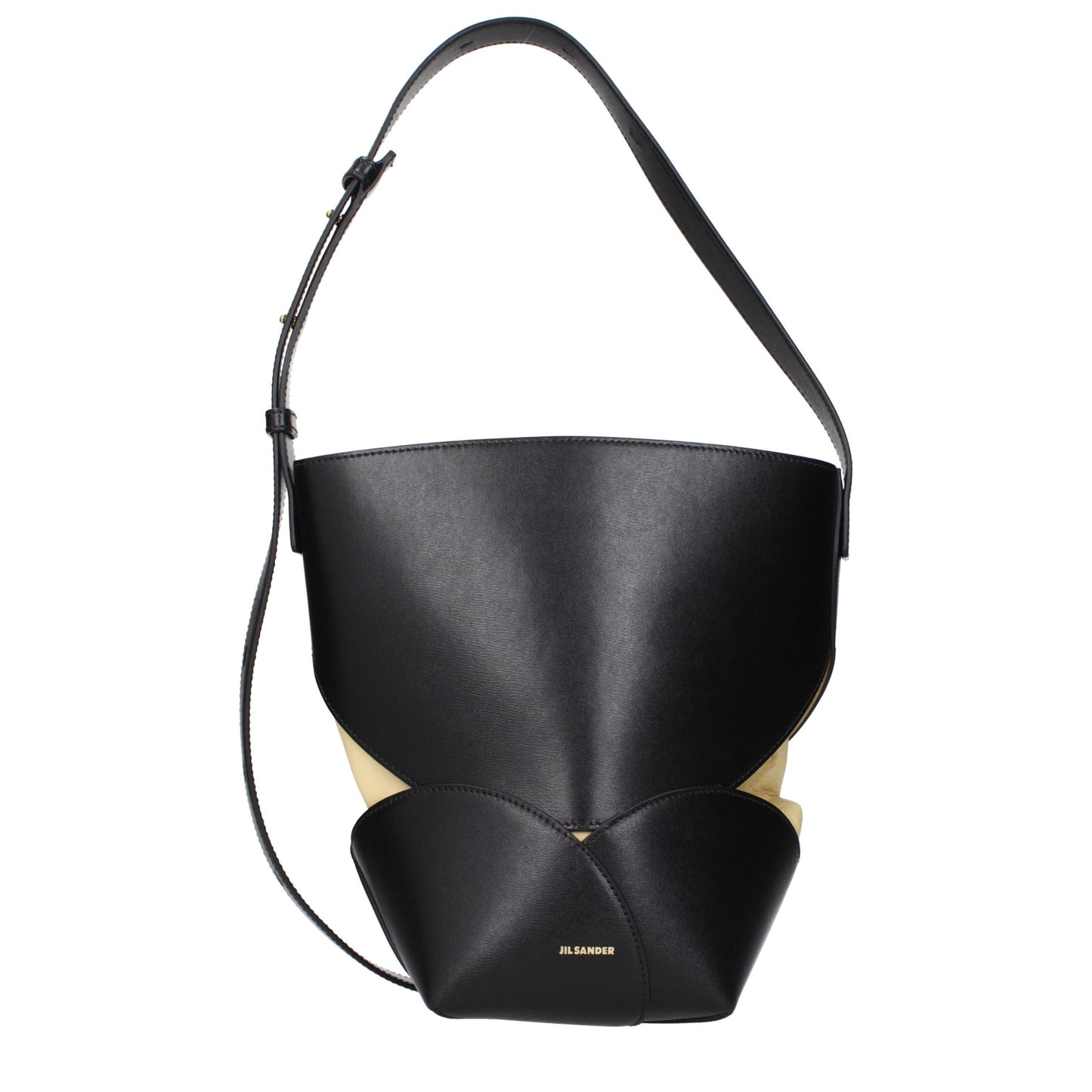 Crossbody Handbag by Jil Sander for women in leather black features a transformative elegance silhouette, showcasing a secure , organized , and versatile crossbody-strap & adjustable-strap for a transformative elegance look.