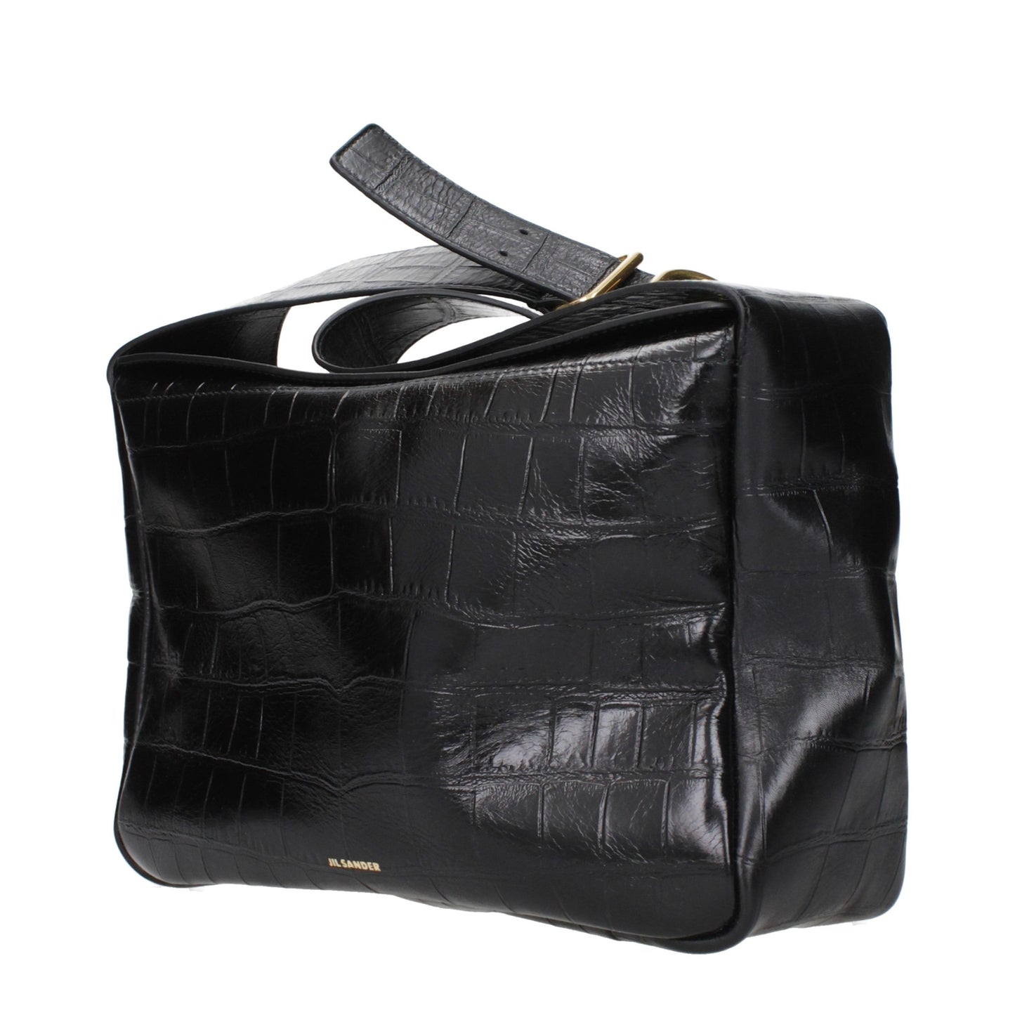 Crossbody Handbag by Jil Sander for women in leather black features a transformative sophistication silhouette, showcasing a secure , ample , and versatile crossbody-strap & adjustable-strap for a transformative sophistication look.