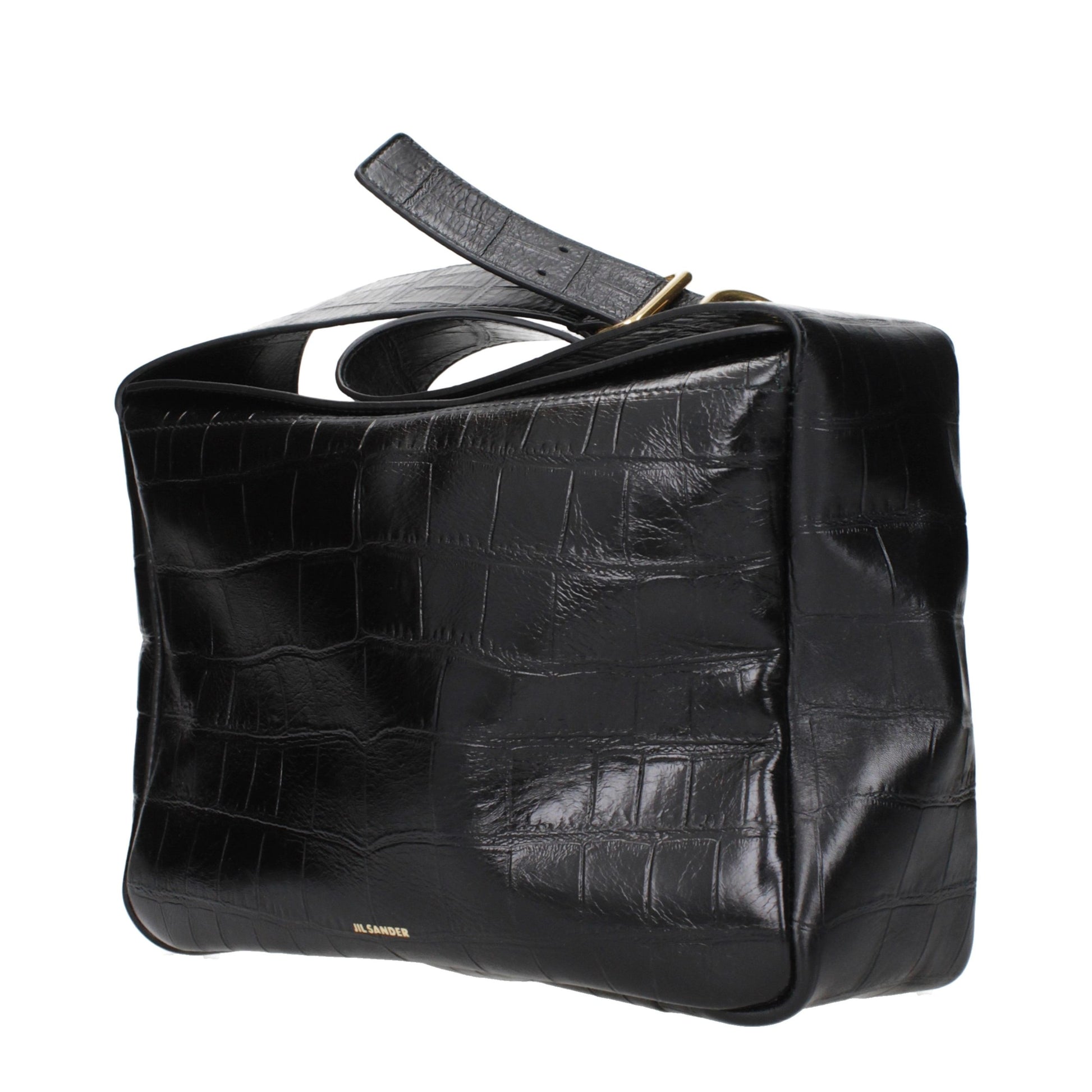 Crossbody Handbag by Jil Sander for women in leather black features a transformative sophistication silhouette, showcasing a secure , ample , and versatile crossbody-strap & adjustable-strap for a transformative sophistication look.