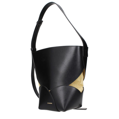 Crossbody Handbag by Jil Sander for women in leather black showcases a versatile sophistication silhouette, featuring a secure , versatile sophistication , and versatile crossbody-strap & adjustable-strap for a versatile sophistication finish.