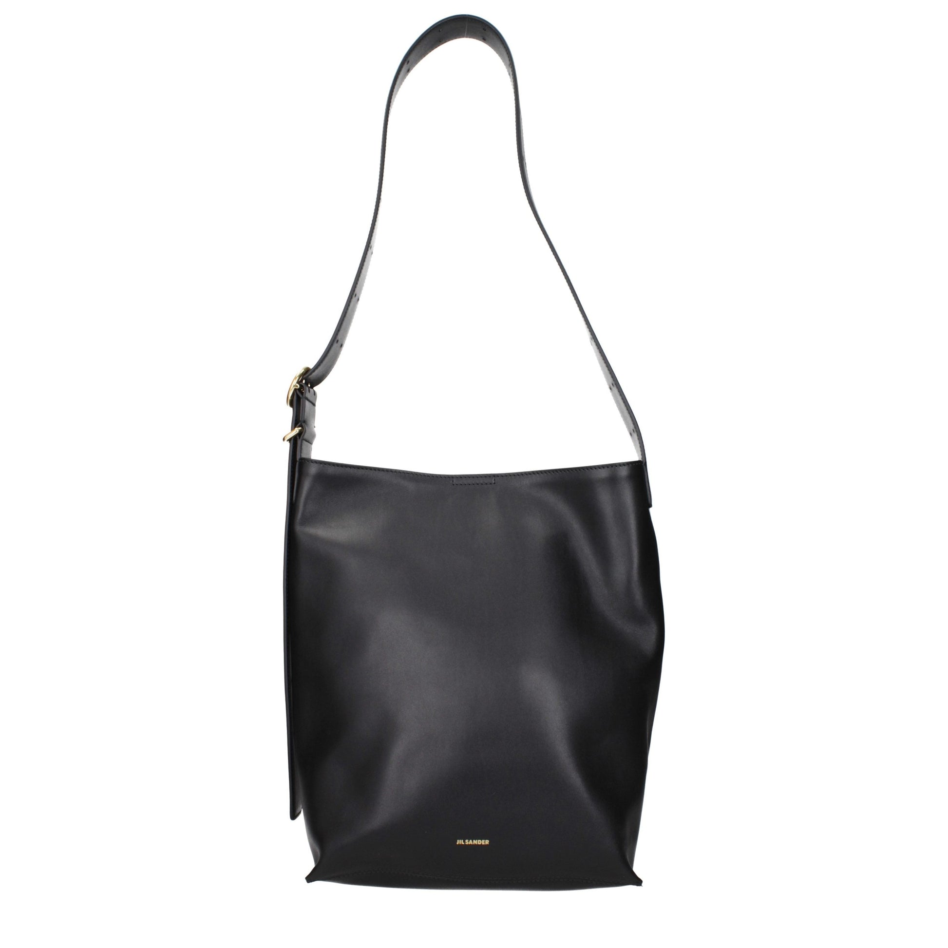 Crossbody Handbag by Jil Sander for women in leather black features a transformative sophistication silhouette, showcasing a secure , ample , and versatile crossbody-strap & adjustable-strap for a transformative sophistication look.