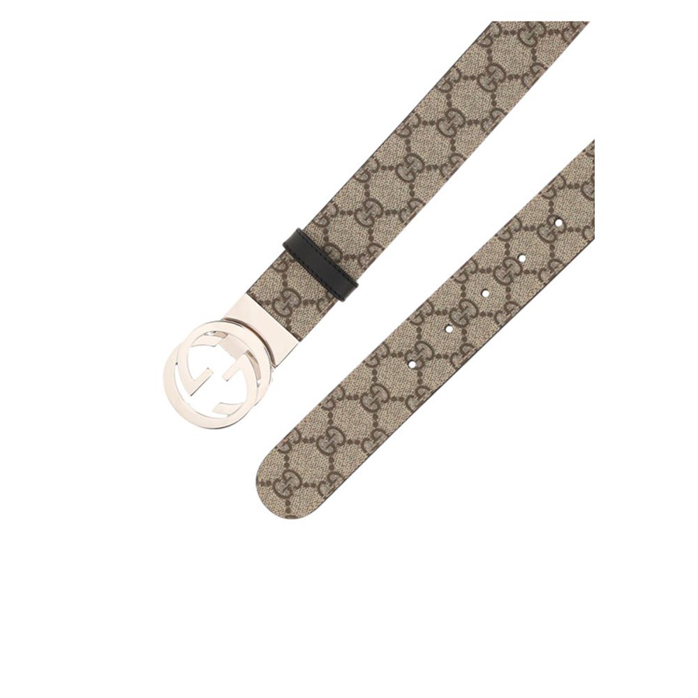 Belt by Gucci for men in polyester polyurethane cotton brown & monogram features a versatile silhouette, artfully showcasing the versatile design of the Gg Polyester Polyurethane Cotton Belt for a sophisticated, premium finish.