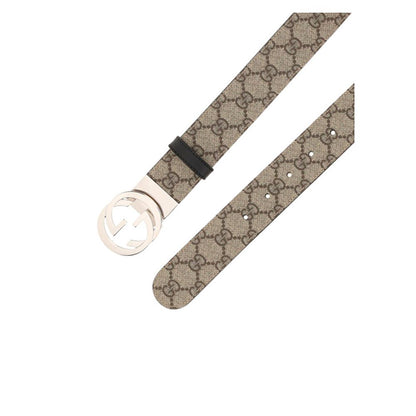 Belt by Gucci for men in polyester polyurethane cotton brown & monogram features a versatile silhouette, artfully showcasing the versatile design of the Gg Polyester Polyurethane Cotton Belt for a sophisticated, premium finish.