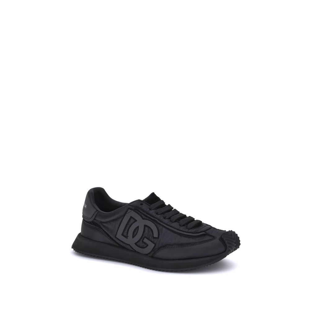 Athletic Sneakers by Dolce & Gabbana for men in suede leather black & monogram features an timeless silhouette from the Men's Athletic Suede Leather Sneakers collection, showcasing a timeless athletic style for a timeless look.